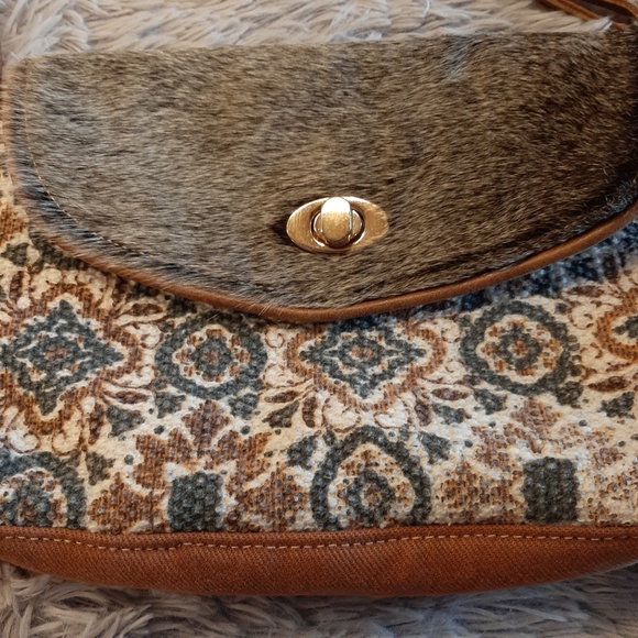 Myra Bag Canvas, Leather and Hairon Crossbody Bag - Picture 6 of 14